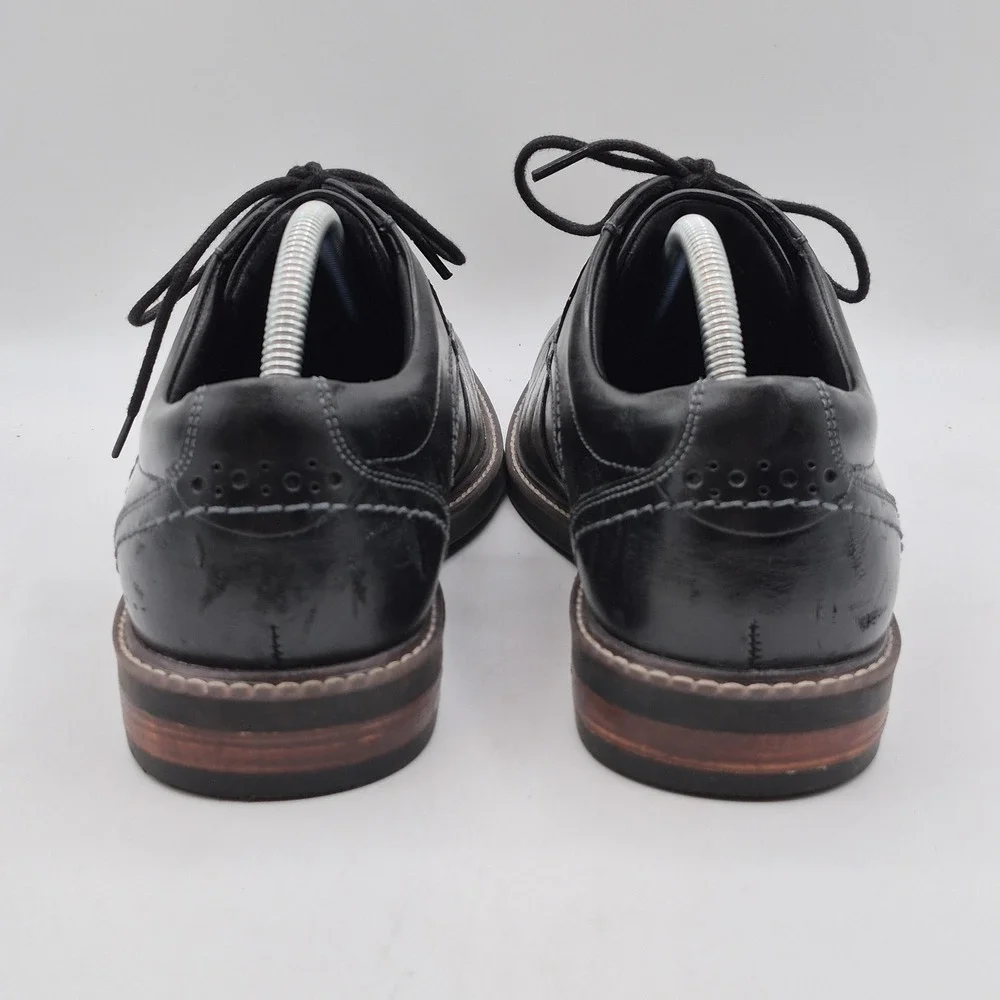 Nunn Bush Shoes Mens Size 10 Black‎ Leather Derby Dress Comfort Gel 81339-001